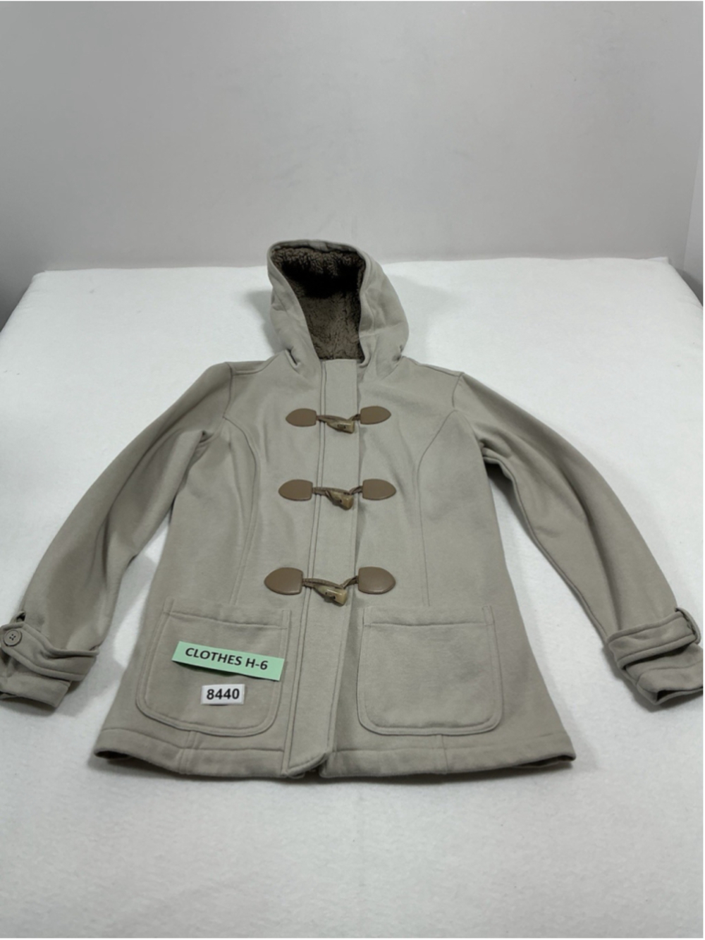Womans Excellent Condition Market Spruce Hooded Fleece Jacket Small Beige